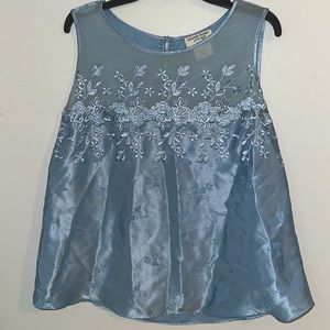 Amanda Stewart Satin Sheer Top